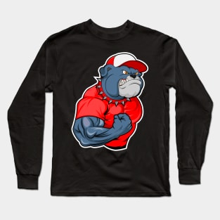 Strong Angry bulldog as a bodybuilder Long Sleeve T-Shirt